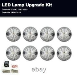 8X Clear LED Indicateur Lumineux Clignotants Kit pour Land Rover Defender 90-16