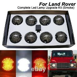 8x LED Fumé Indicateur Lumineux Clignotants Kit Pour Land Rover Defender 1990-16