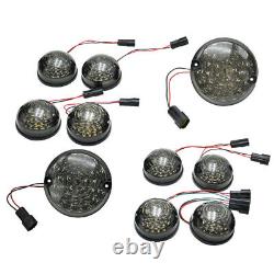 Front & Rear Smoked LED Light Upgrade Kit Fit For Land Rover Defender 90 110