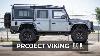 Intimidating 7 4 Custom Defender 110 With 37 Inch Tires In Liquid Silver Project Viking D110