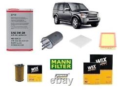 Kit de Filtres Entretien + Huile pour Land Rover Discovery III 2.7 Td V6 190 HP