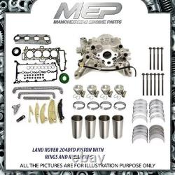 LAND ROVER JAGUAR 2.0 Diesel 204DTD Piston Anneaux + Kit Réparation Turbo Simple