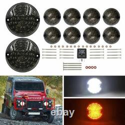 LED Fumé Indicateur lumineux clignotants 10X/Kit Pour Land Rover Defender 90-16