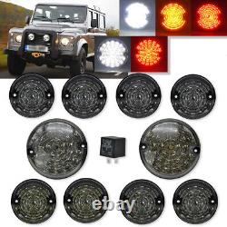 LED Fumé Indicateur lumineux clignotants 10X/Kit Pour Land Rover Defender 90-16