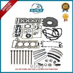 Land Rover 3.0 306PS Essence Tête Joint Set + Kit Chaîne Distribution & Bolt