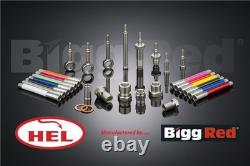 Pour Land Rover 110 83-90 Bigg Rouge Hel Inox Tressé Kit Durite Frein LAND3016