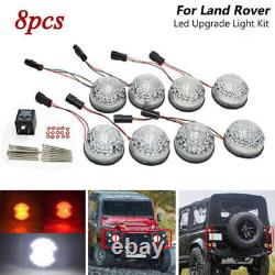 Pour Land Rover Defender 90-16 Clear LED Indicateur Lumineux Clignotants Kit