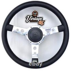 Volant de Direction Cuir Noir 15 48 Dents Fixation Kit Pour Land Rover